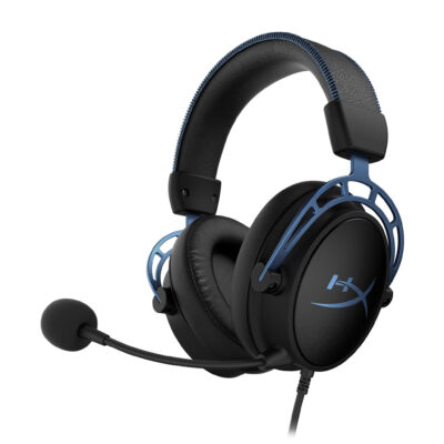 HyperX Cloud Alpha S Wired 7.1 Surround Sound Gaming Headset for PC with Chat Mixer and Adjustable Bass - Blue/Black