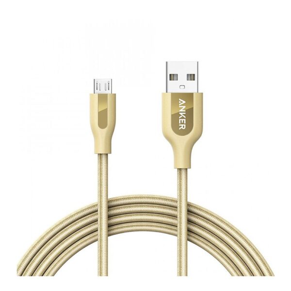 Anker PowerLine+ 6ft Micro USB Cable Golden Pakistan