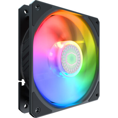 Cooler Master SickleFlow 120 V2 ARGB 120mm Square Frame Fan, Individually Customizable LEDs, Air Balance Curve Blade Design, Sealed Bearing, PWM Control for Computer Case & Liquid Radiator