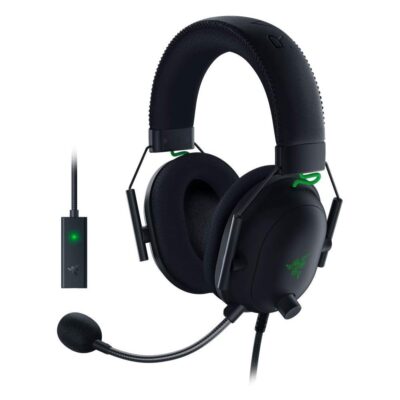 Razer BlackShark V2 Gaming Headset: THX 7.1 Spatial Surround Sound - 50mm Drivers - Detachable Mic - for PC, PS4, Nintendo Switch - 3.5 mm Headphone Jack & USB DAC - Classic Black