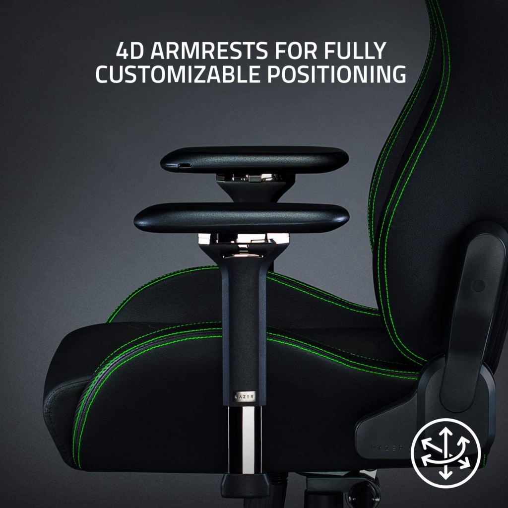 Razer Iskur Gaming Chair with Builtin Lumbar Support (Nasa Black Green