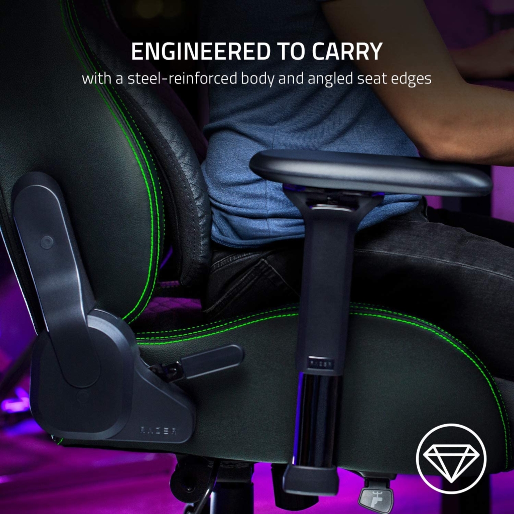 Razer Iskur Gaming Chair with Builtin Lumbar Support (Nasa Black Green