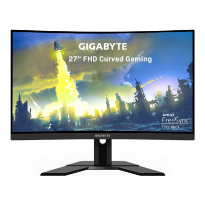 GIGABYTE G27FC A 27" 165Hz 1080P Curved Gaming Monitor, 1920 x 1080 VA 1500R Display, 1ms (MPRT) Response Time, 90% DCI-P3, FreeSync Premium, 1x DisplayPort 1.2, 2x HDMI 1.4, 2x USB 3.0