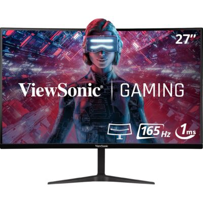 ViewSonic VX2718-2KPC-MHD 27" WQHD 1440p 165Hz 1ms Curved Gaming Monitor with Adaptive-Sync Eye Care HDMI and Display Port