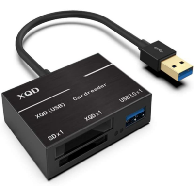 Onten OT-9189 3 in 1 USB-C Hub with SD card XQD Card Slot USB 3.0 Port 3-Ports Portable HUB Adapter Compatible for Windows/Mac os System Black