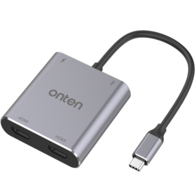 Onten 9175K 4 in 1 USB-C / Type-C to Dual HDMI + USB 3.0 + PD3.0 USB-C / Type-C Charging Port 4K HD Video Converter