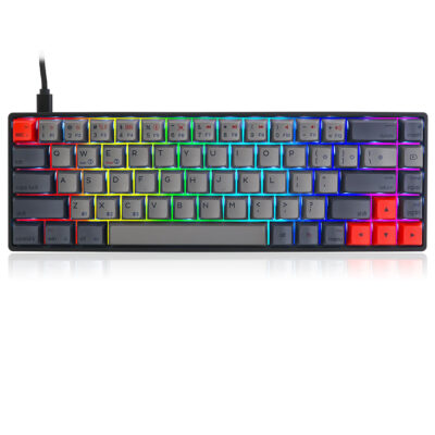 Skyloong SK68S Deep Grey PBT Keycaps Yellow Switches Wired/Wireless RGB Mechanical Keyboard