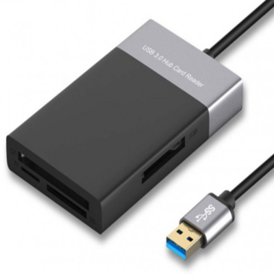 Onten 6 In 1 Multi Memory Card Reader USB 3.0 2 Port HUB Adapter for XQD CF Compact Flash TF Micro SD Card and U Flash Disk Drive Read