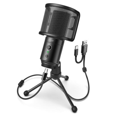 Fifine K683A USB Desktop PC Microphone with Pop Filter for Computer and Mac