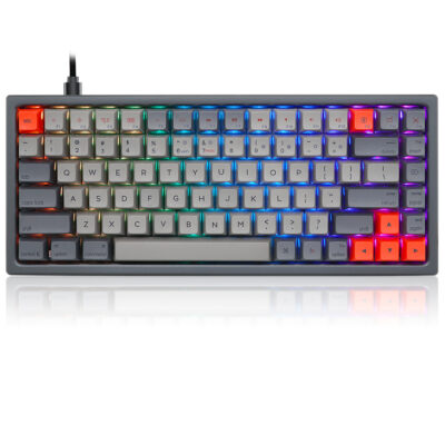 Skyloong SK84S Deep Grey PBT Keycaps Yellow Switches Wired/Wireless RGB Mechanical Keyboard