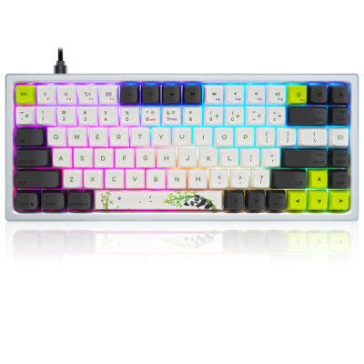Skyloong SK84S Panda GK1 Keycaps Yellow Switches Wired/Wireless RGB Mechanical Keyboard