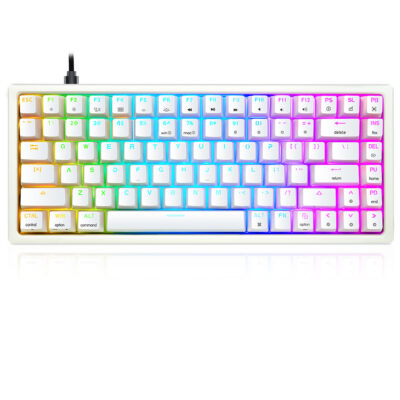 Skyloong SK84S White ABS Keycaps Brown Switches Wired/Wireless RGB Mechanical Keyboard
