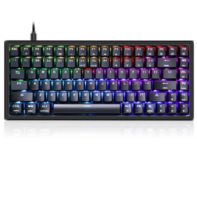 Skyloong SK84S Black ABS Keycaps Yellow Switches Wired/Wireless RGB Mechanical Keyboard