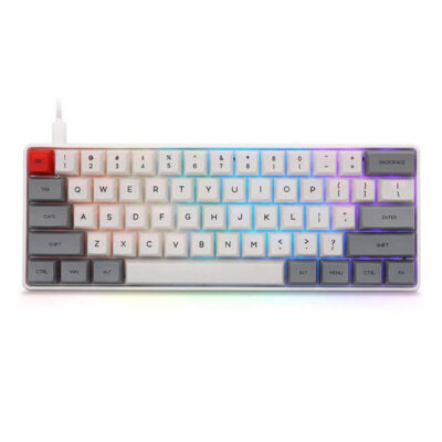 Skyloong SK61S Retro (Yellow Switches) PBT-Keycaps Mechanical Keyboard with RGB Backlit