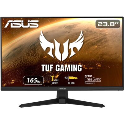 ASUS TUF Gaming VG249Q1A 23.8” 1080p - Full HD, IPS, 165Hz (Supports 144Hz), 1ms, Extreme Low Motion Blur, Speaker, FreeSync™ Premium, Shadow Boost, VESA Mountable, DisplayPort, HDMI Gaming Monitor