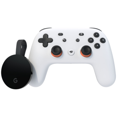Google Stadia Premiere Edition Controller Chromecast Bundled With the Google Chromecast Ultra - Clearly White
