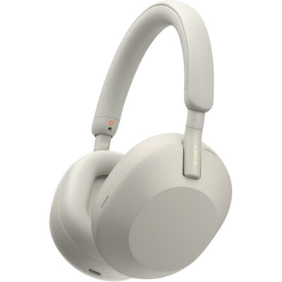 Sony WH-1000XM5 Noise-Canceling Wireless Over-Ear Headphones (Silver) with Official Warranty