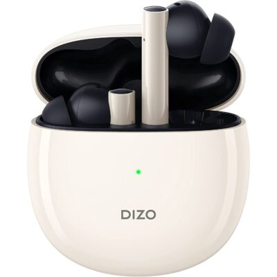 DIZO GoPods Active Noise Cancellation Bluetooth Earbuds (Creme White)