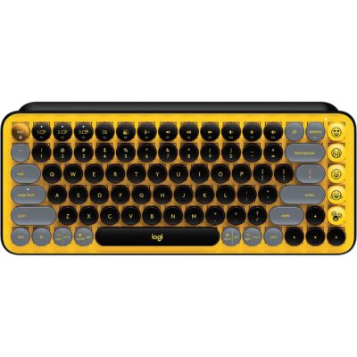 Logitech POP Keys Wireless Bluetooth Mechanical Emoji Keyboard (Blast Yellow)
