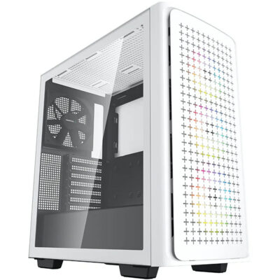 DeepCool CK560 Full-Size Tempered Glass Window, 3X 120mm ARGB Fans, 1x 140mm Fan, Airflow Front Panel Mid-Tower ATX Case (White)
