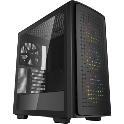 DeepCool CK560 Full-Size Tempered Glass Window, 3X 120mm ARGB Fans, 1x 140mm Fan, Airflow Front Panel Mid-Tower ATX Case (Black)
