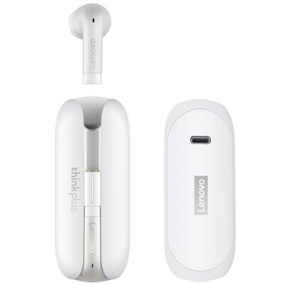Lenovo TW60 Wireless Bluetooth Earbuds - (White)