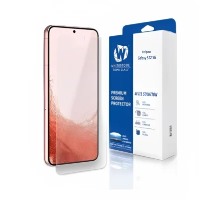 Whitestone Dome Glass For Samsung Galaxy S22 Tempered Glass Screen Protector – Liquid Dispersion Tech – Single without UV