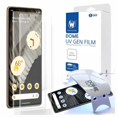 Whitestone Dome UV Gen Film For Google Pixel 7 Pro Hard Coated Film Screen Protector with UV light – 2 Pack