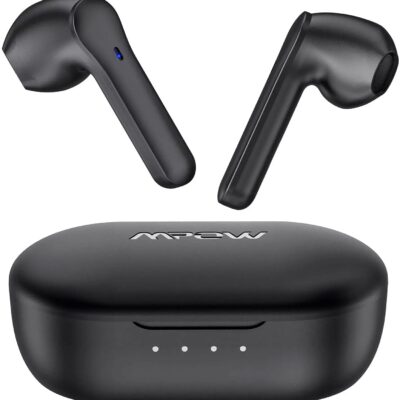 Mpow MX1 Bluetooth Headphones Wireless Charging Case/USB-C Charge, 4 Mics Noise Cancelling In Ear Headset