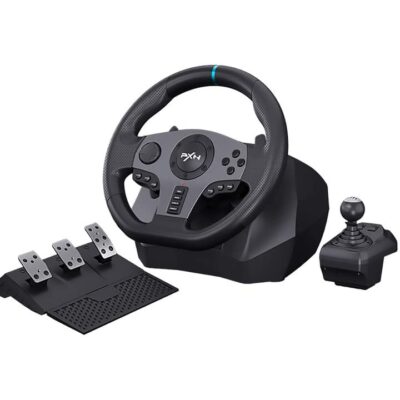 PXN V9 Racing Steering Wheel - Driving Wheel 270°/ 900° Degree Vibration Gaming Steering Wheel with Shifter and Pedal for PS4,PC,Xbox One,Xbox Series S/X,PS3 (V9)