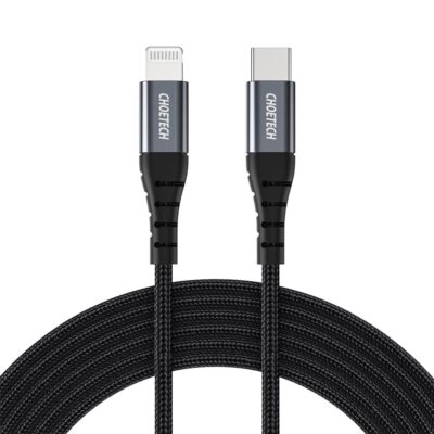 Choetech USB-C to Lightning Nylon Braided MFi Certified Cable (3m/9.8ft) – Black