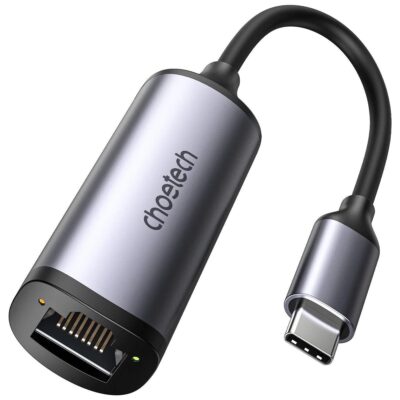 Choetech USB C To Gigabit Ethernet Adapter 2.5G Type C To RJ45 LAN Network Adapter Connector – Grey