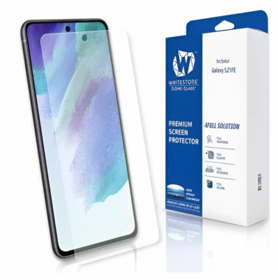 Whitestone Dome Glass For Samsung Galaxy S21 FE Tempered Glass Screen Protector – Liquid Dispersion Tech – Single without UV