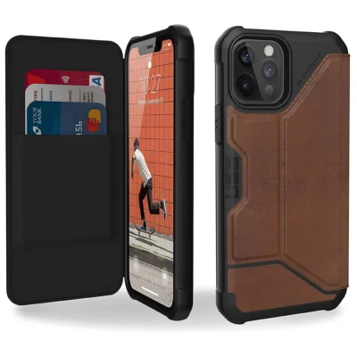 UAG iPhone 12/12 Pro (6.1) Metropolis Phone Case - LTHR ARMR Brown