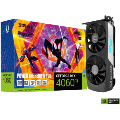 ZOTAC GeForce RTX 4060 Ti GAMING Twin Edge OC 8GB Graphics Card with Spider-Man Across the Spider-Verse Bundle