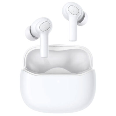 Anker Soundcore R100 True Wireless Earbuds, 10mm Dynamic Drivers with BassUp Technology, Fast Charge, 25H Playtime, Bluetooth 5.0, IPX5 Waterproof, Clear Calls, Secure Fit - White
