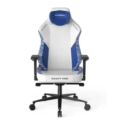 DXRACER Craft Pro Stripes 3 Gaming Chair - White/Blue