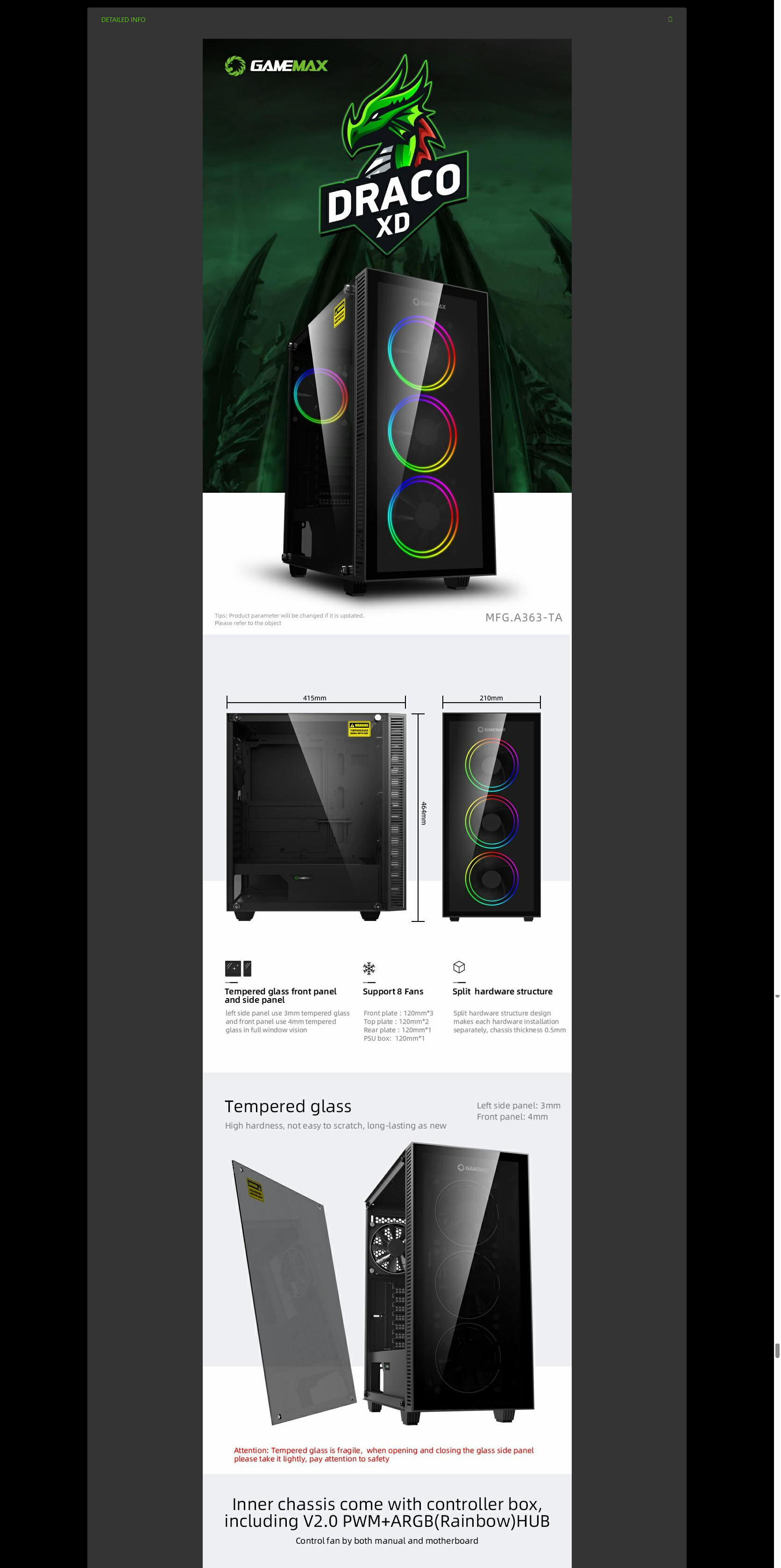 GameMax Draco XD Gaming Computer Case price in Pakistan