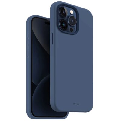 Uniq Lino Hue MagClick MagSafe Compatible Phone Case for iPhone 15 Pro – Navy Blue