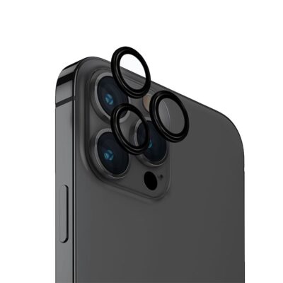 Uniq Optix Aluminium Camera Lens Protector for iPhone 15 Pro Max – Midnight Black
