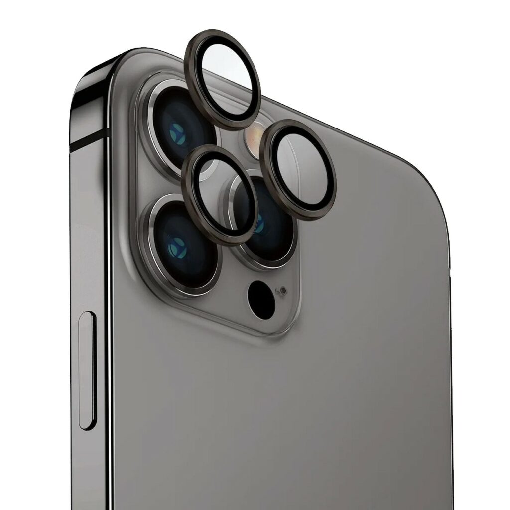 Uniq optix aluminium protector for iphone 15 pro max grey