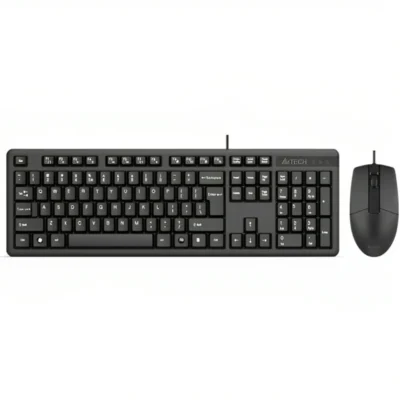 A4Tech KK-3330S Multimedia Smart Key FN Desktop Keyboard And Mouse - Black
