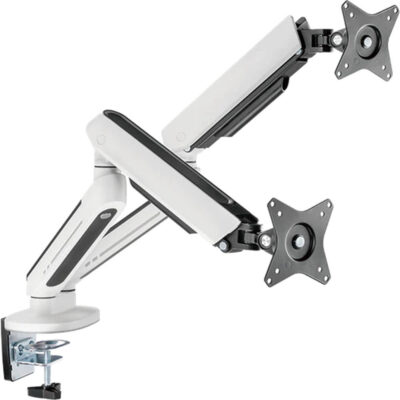 Twisted Minds Premium Dual Monitors Arm With RGB Lighting - White