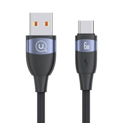 USAMS US-SJ631 U85 Type-C 6A Aluminum Alloy Fast Charging & Data Cable 2m (Black)