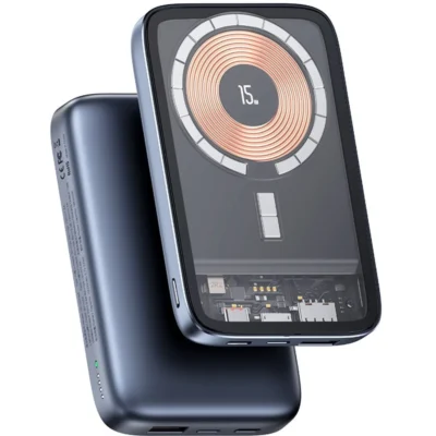 USAMS US-CD184 PB67 PD20W+QC3.0 Aluminum Alloy Transparent 15W Magnetic Wireless Power Bank