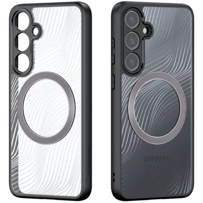 Aimo Mag Series Phone Case for Samsung Galaxy S24 Plus (MagSafe Compatible) – Transparent Black