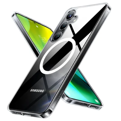 Torras Diamond-Mag Series (MagSafe Compatible) Phone Case for Samsung Galaxy S24 – Clear