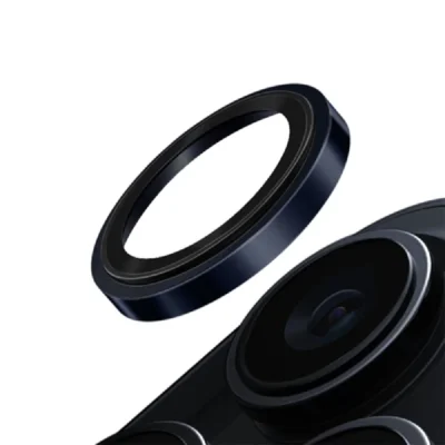 UNIQ Optix Sapphire Camera Lens Protector with Stainless Steel Frame for iPhone 15 Pro – Tetra Blue