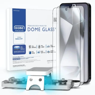 Whitestone [Dome Glass] Tempered Glass Screen Protector Liquid Dispersion Tech For Samsung Galaxy S24 Single Pack without UV