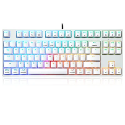 Skyloong SK87S White PBT Keycaps Red Switches Wired/Wireless Mechanical Keyboard